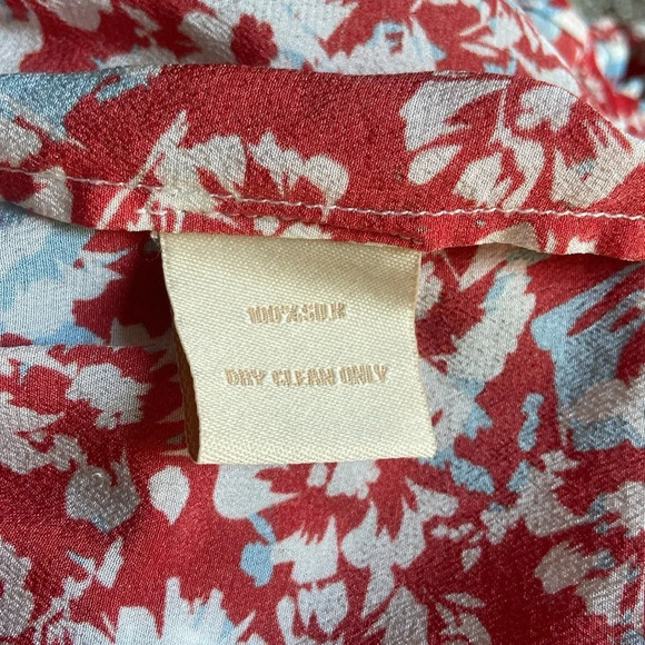 Paloma Blue 100% Silk Mini Skirt Floral 90’s Babydoll Tiered Sz L - Picture 8 of 8